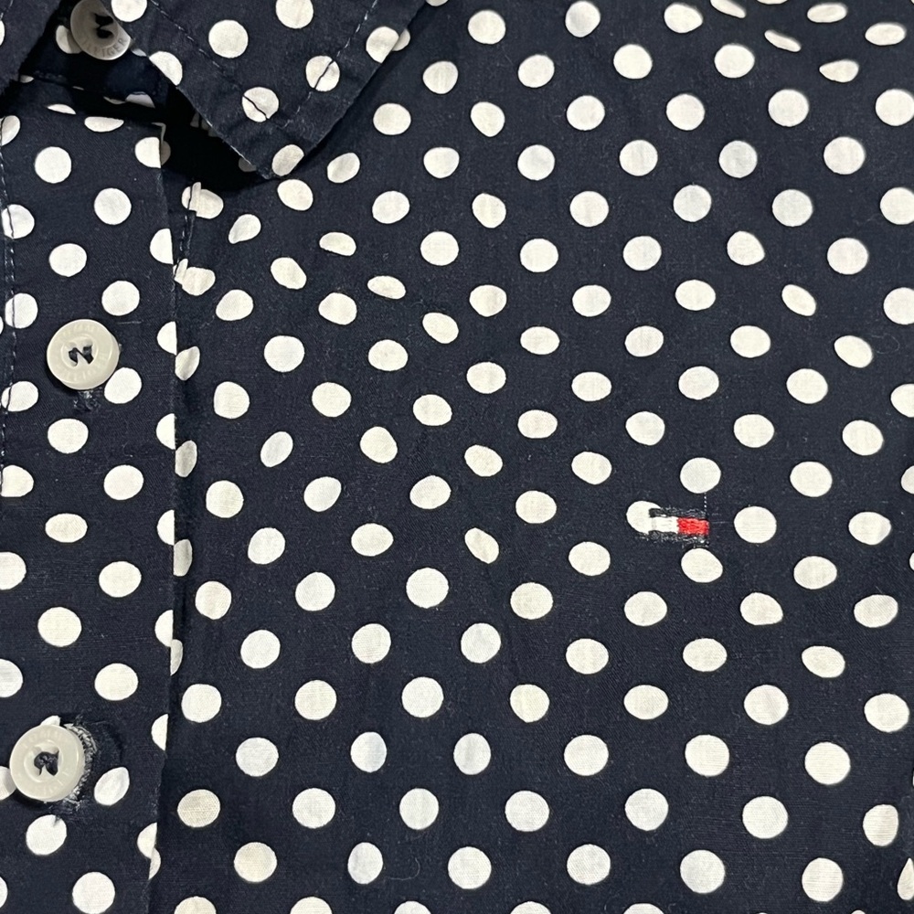Tommy Hilfiger Navy Polka Dot Button Down Dress - Picture 8 of 11